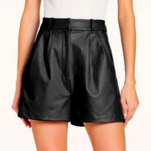 Amanda Uprichard Black High Waist Shorts